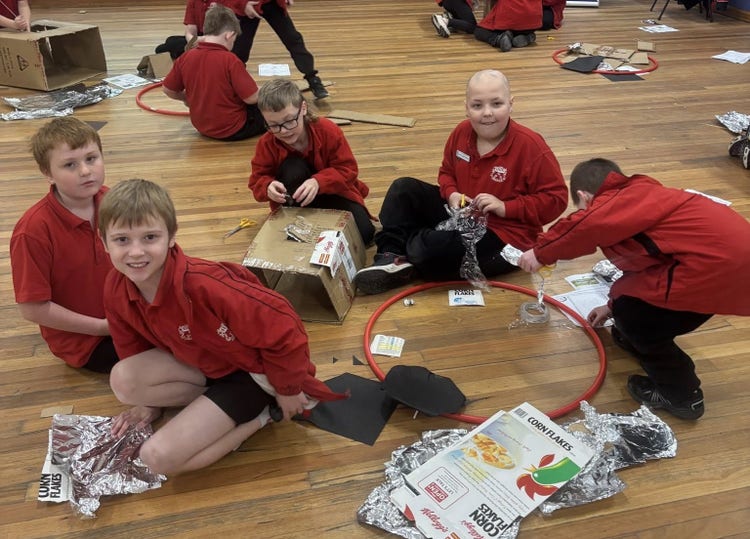 Group of children doing STEM project